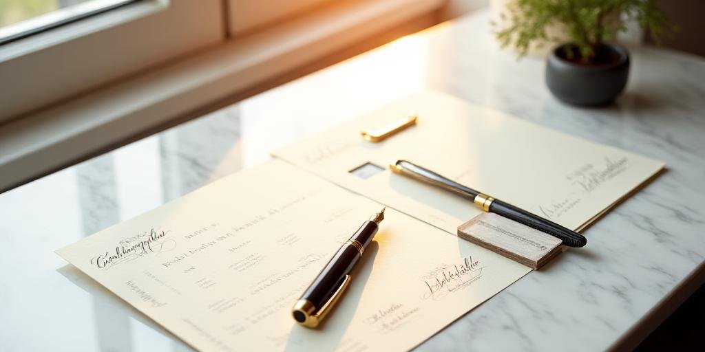 Calligraphy artisan at a clean white desk representing transparency and care
